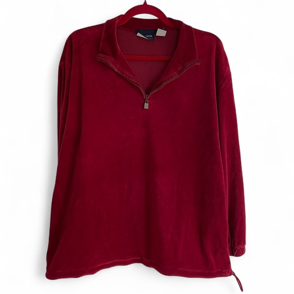 Liz Claiborne Tops - LizSport Quarter Zip Velour Pullover Size L